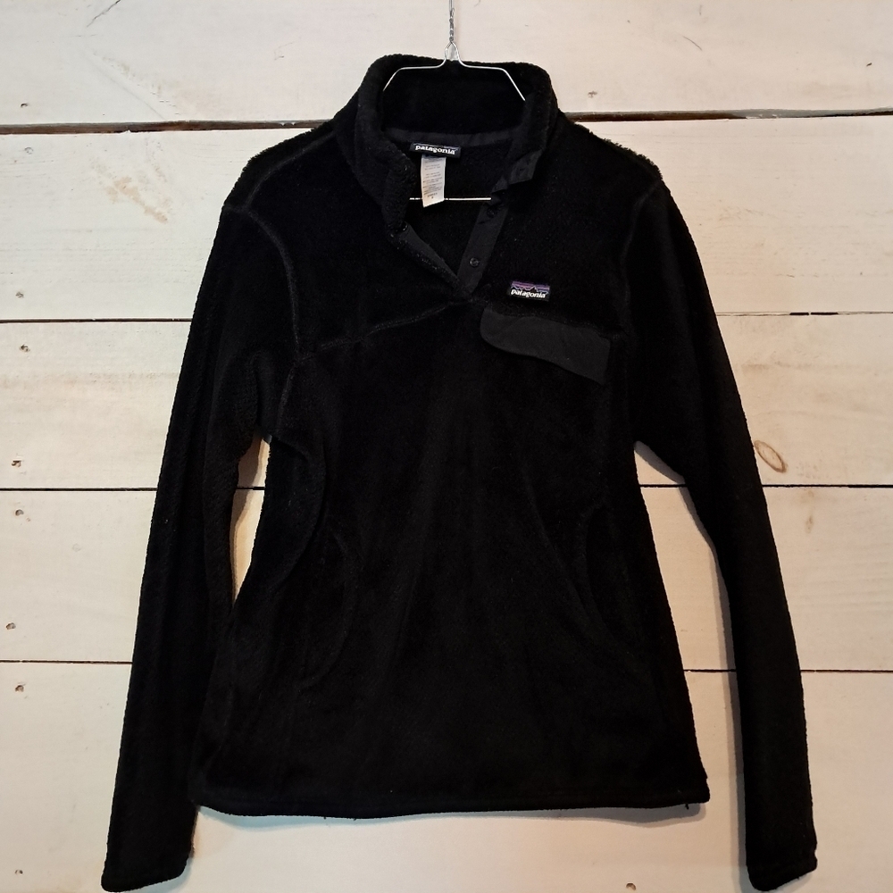 Patagonia Women's Re-Tool Snap-T Fleece Pullover Black Small - Picture 2 of 7